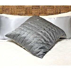 Portico Quilted Euro Sham Slate Gray Silk Blend 26" x 26"